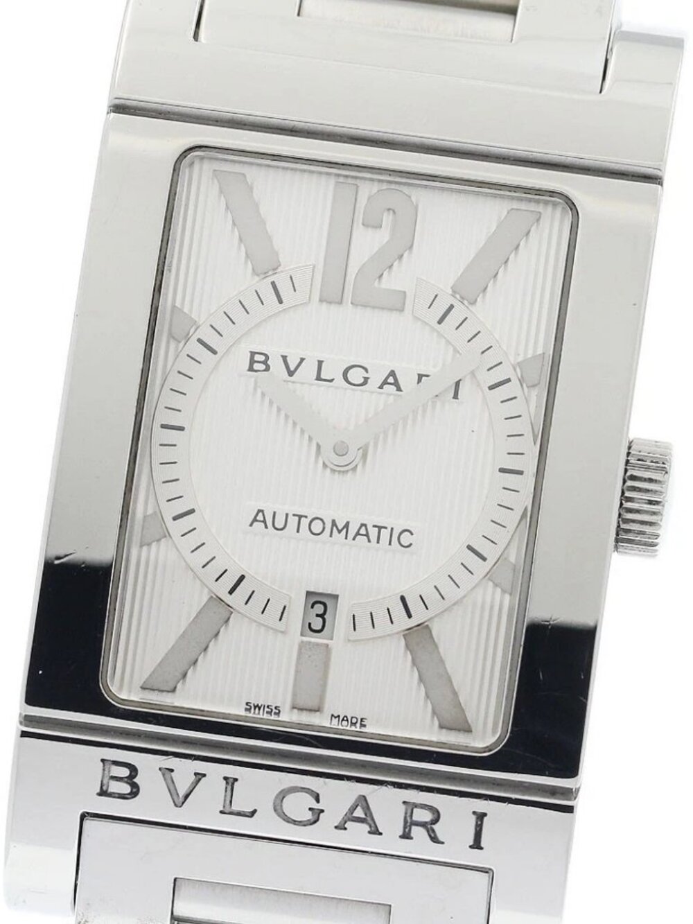 BVLGARI Rettangolo RT45S Date white Dial Automatic Men's Watch